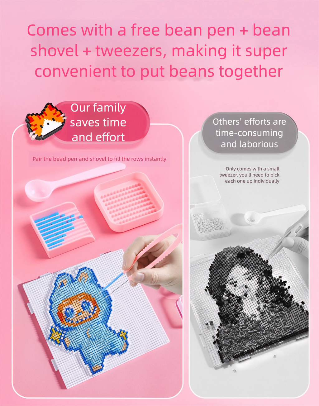 Mini Perler Bead Kit: 2.6mm DIY Craft Set