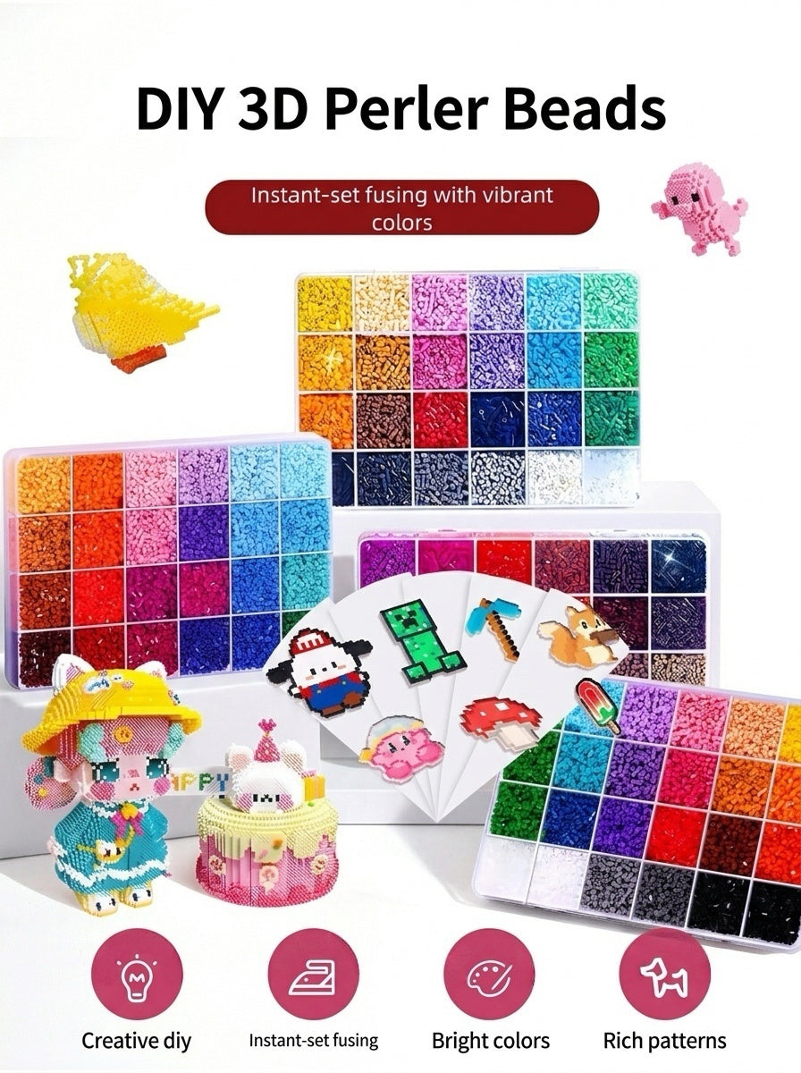 Mini Perler Bead Kit: 2.6mm DIY Craft Set