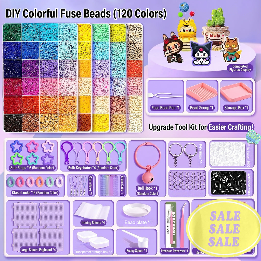Mini Perler Bead Kit: 2.6mm DIY Craft Set