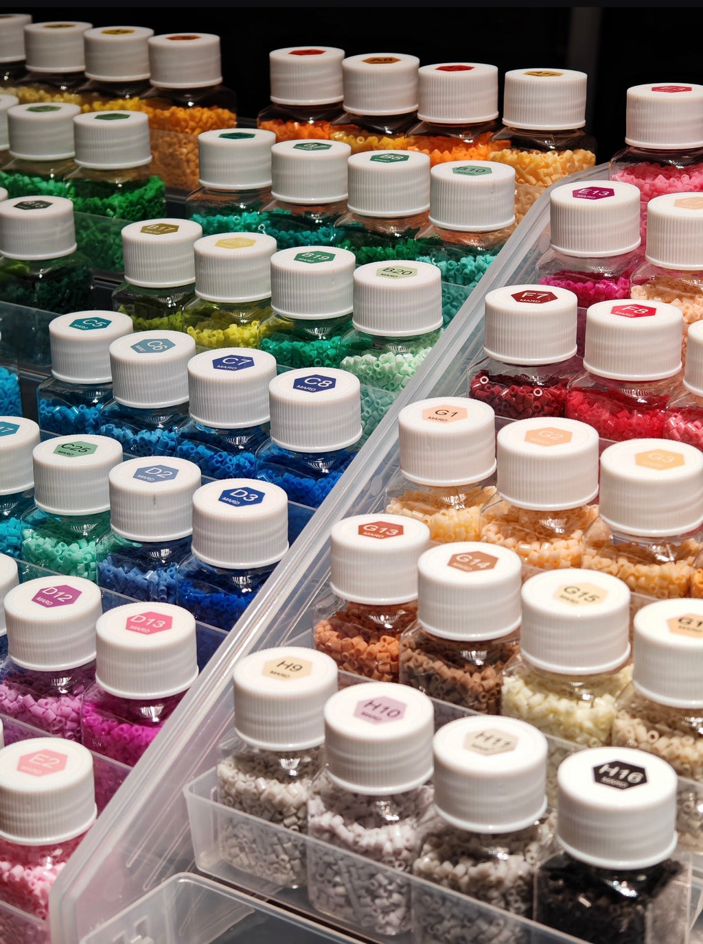 24-Bottle Clear Perler Bead Storage Organizer Box