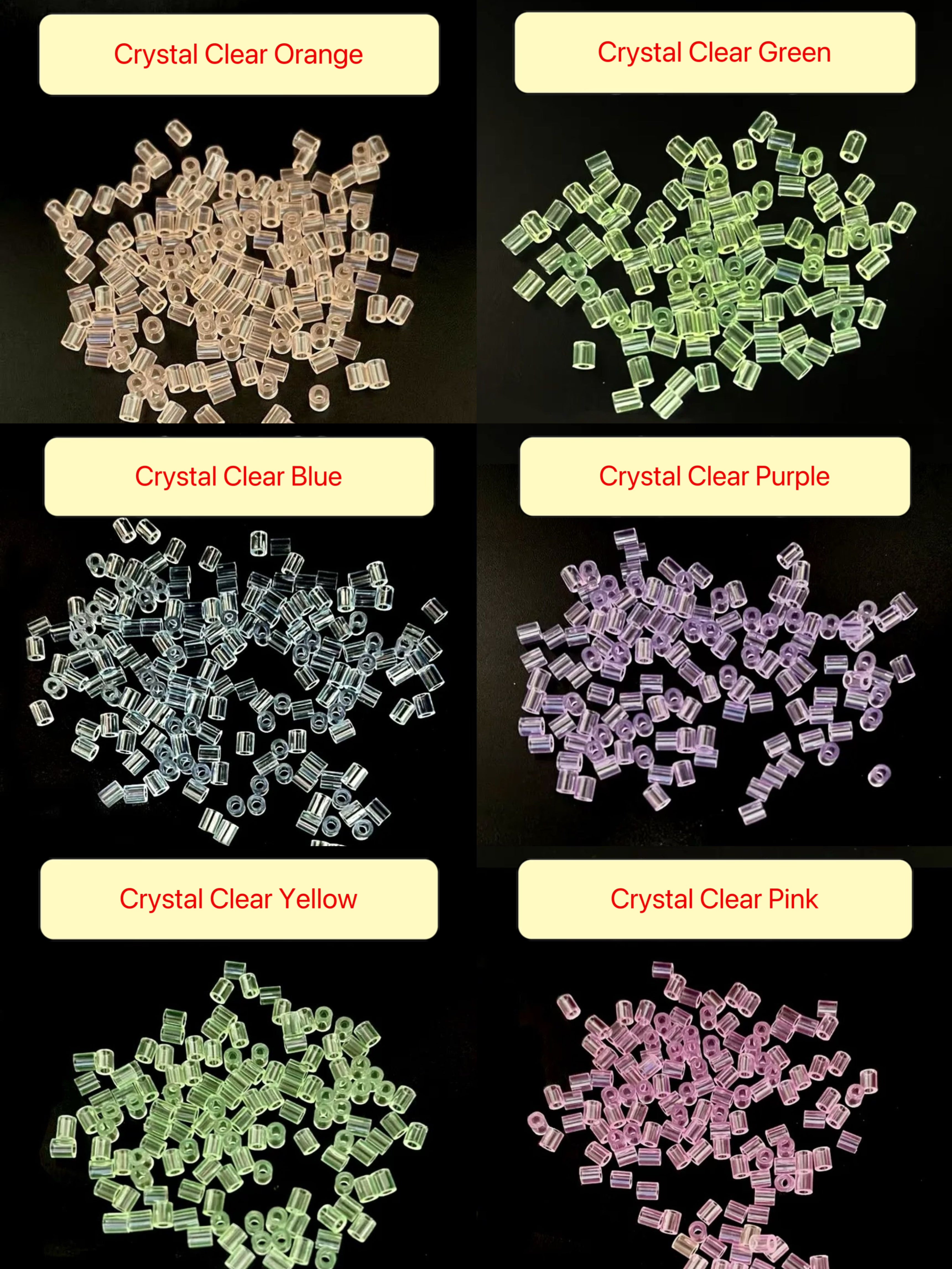 2.6mm Premium Crystal Clear Translucent Perler Beads