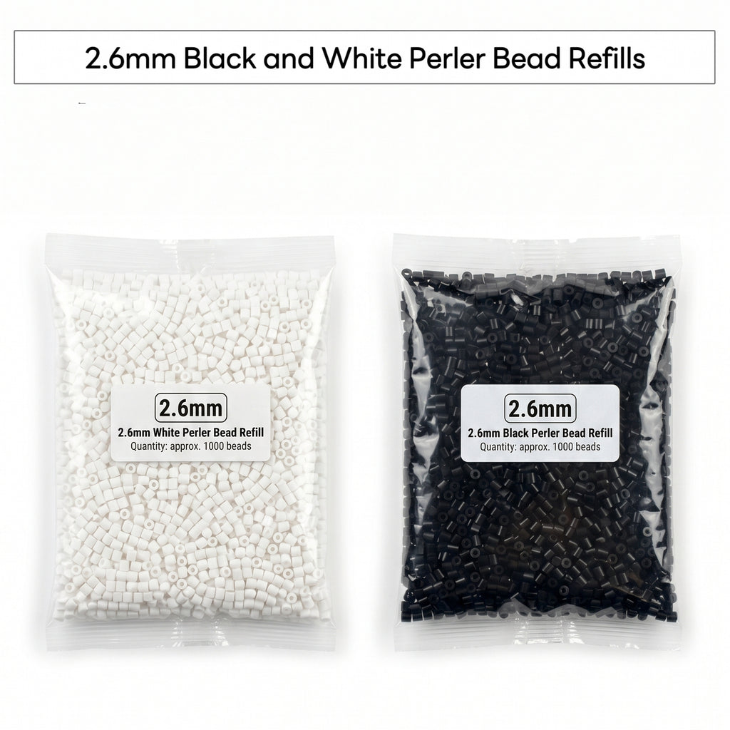 2.6mm Black and White Perler Bead Refills