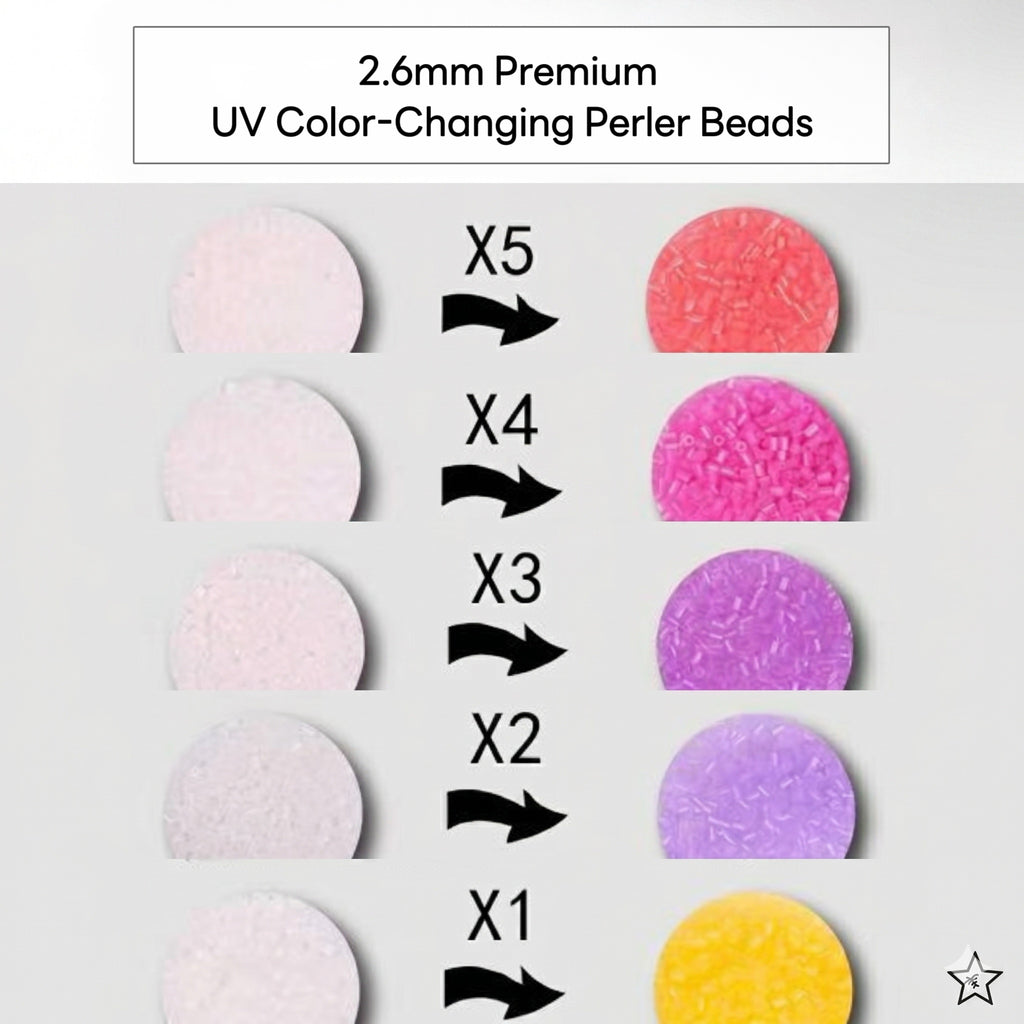 2.6mm Premium UV Color-Changing Perler Beads