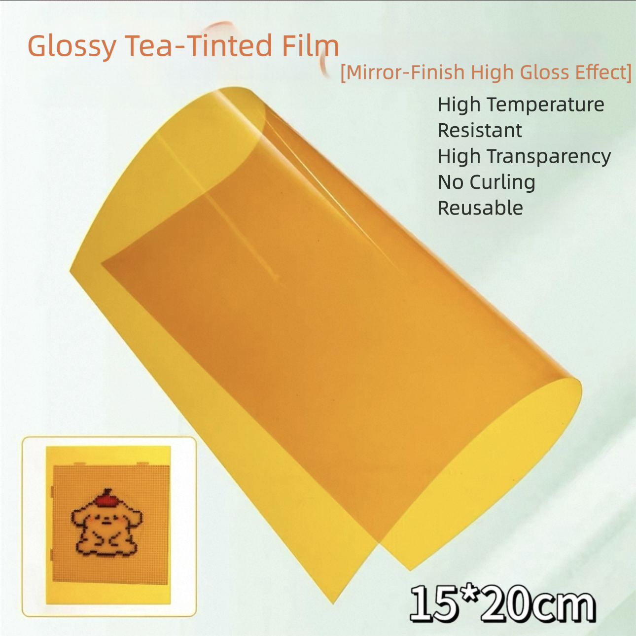 Perler Bead Finishing Kit - Shimmer Films, Glitter Fabric, Glossy Tea-tinted Film & Material Kit